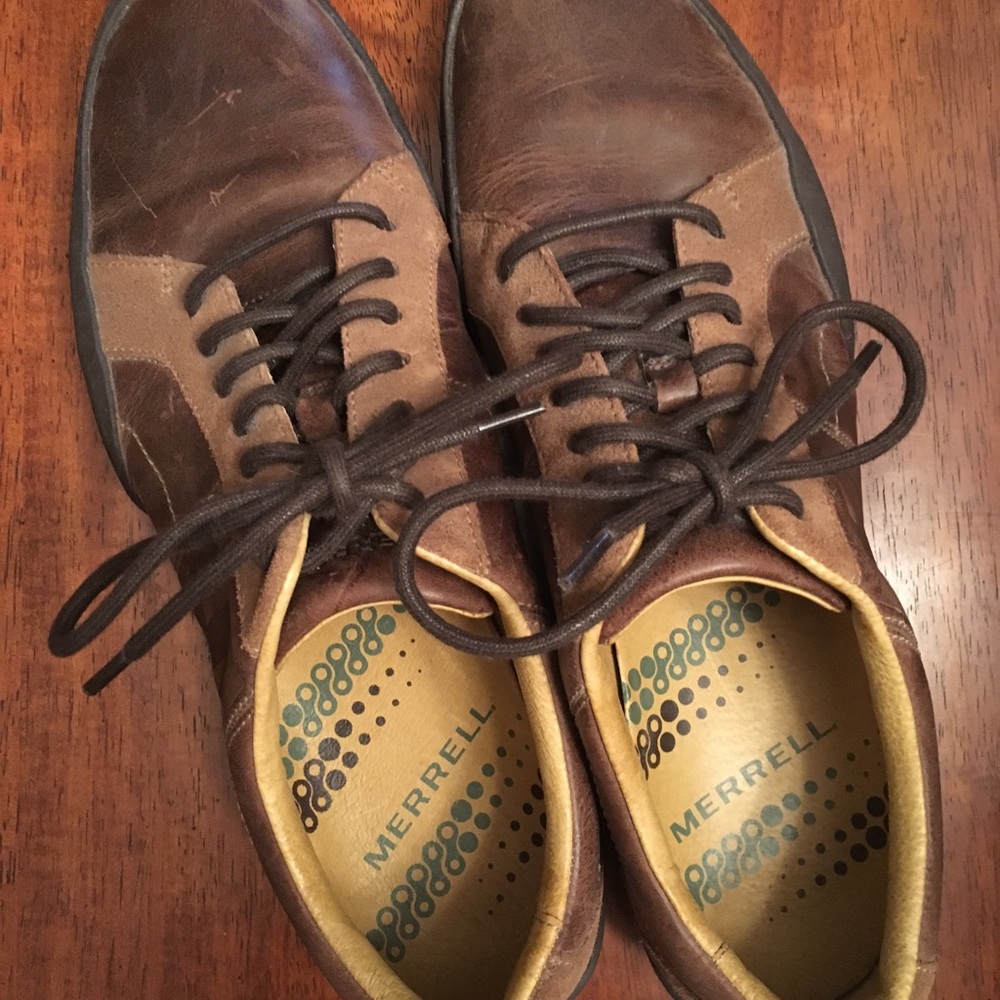Men’s Merrill Leather Casual Dress Shoes, Sz 10.5 - Picture 1 of 7
